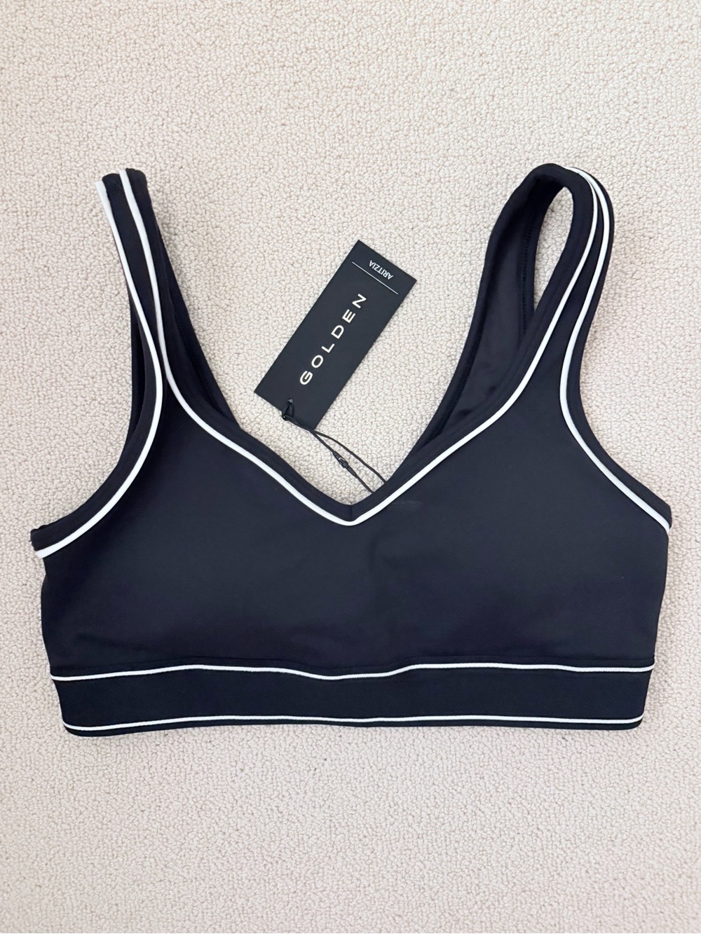 Aritzia Golden Tiebreak Sports Bra (Size S)